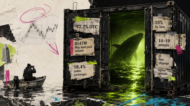 Dark pools take 15% of crypto volume, end retail's whale-watch edge